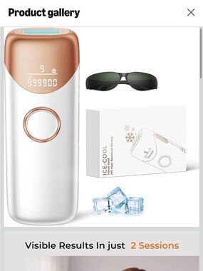 ICE-COOL Handheld IPL Hair Removal Device - White & Rose Gold